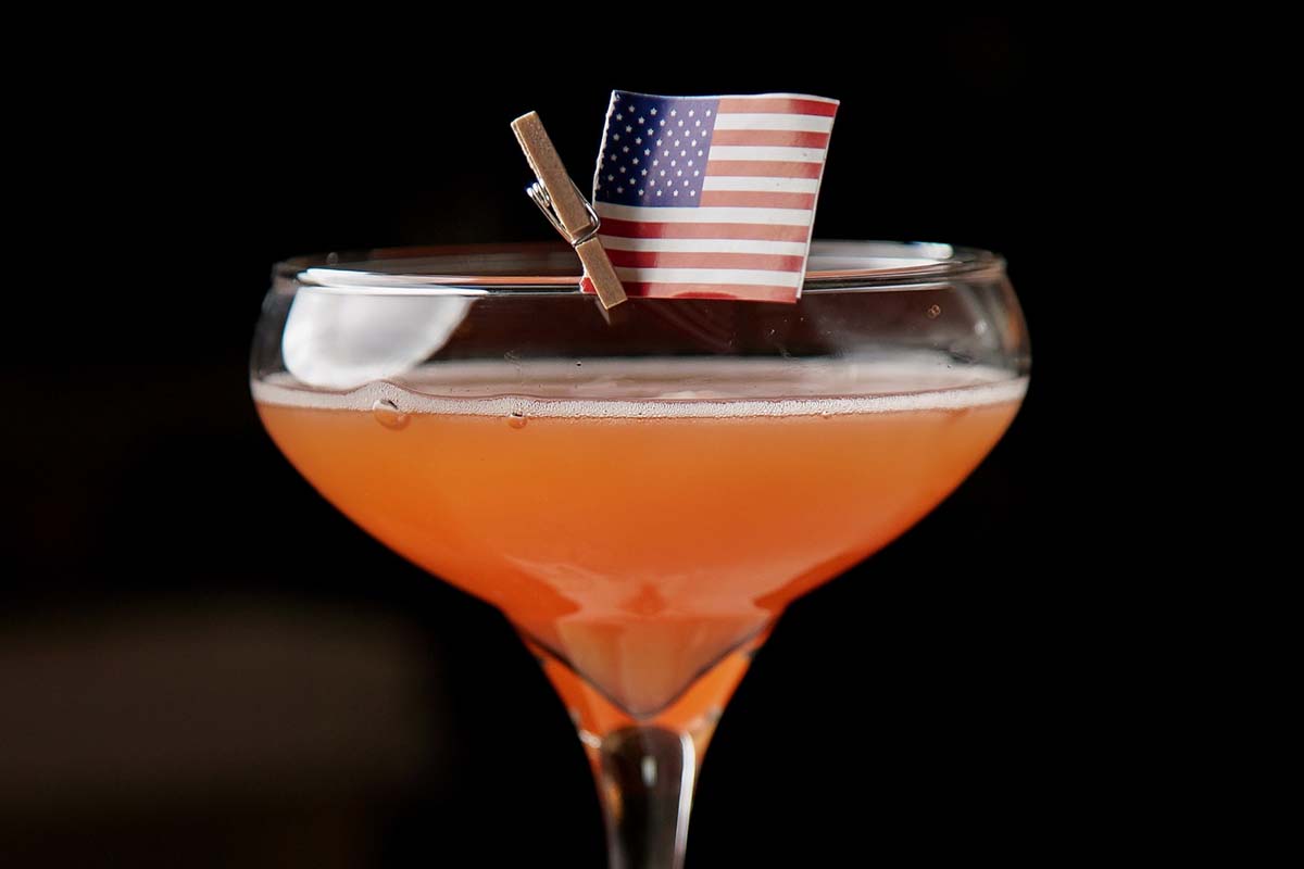 americana cocktail with american flag - Americana Restaurant Haymarket / Piccadilly